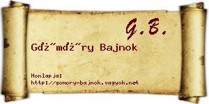 Gömöry Bajnok névjegykártya